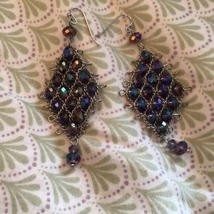 Swarovski Purple Long Earrings